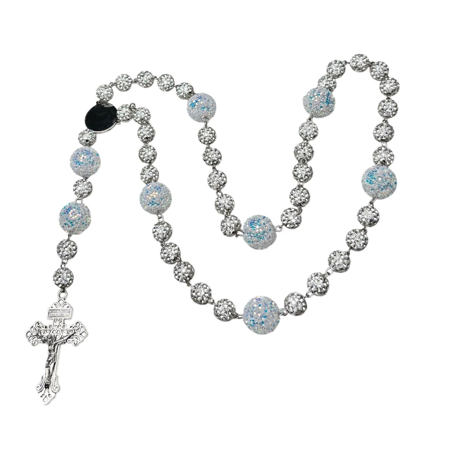 White Rhinestone Rosary