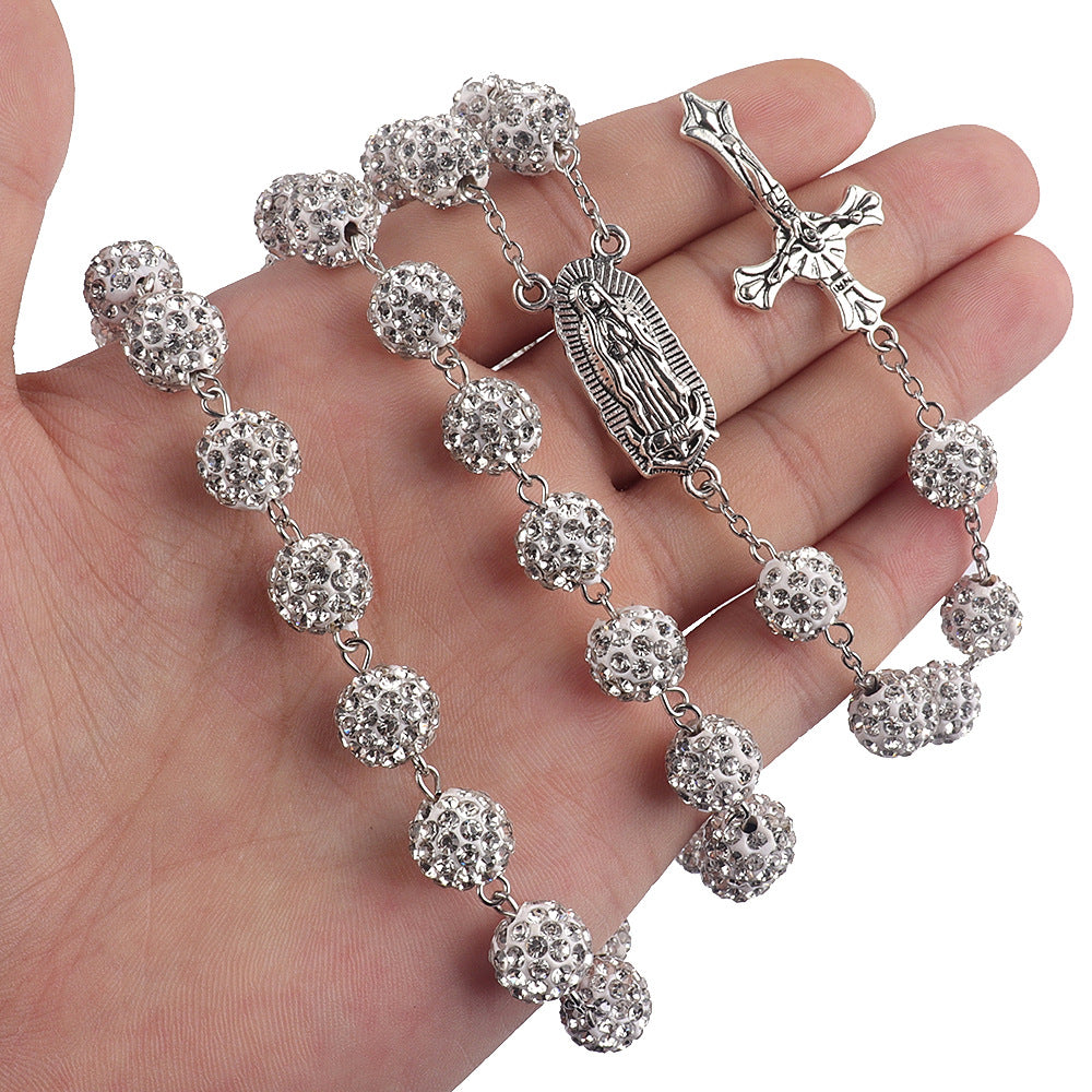 Silver Rhinestone Rosary