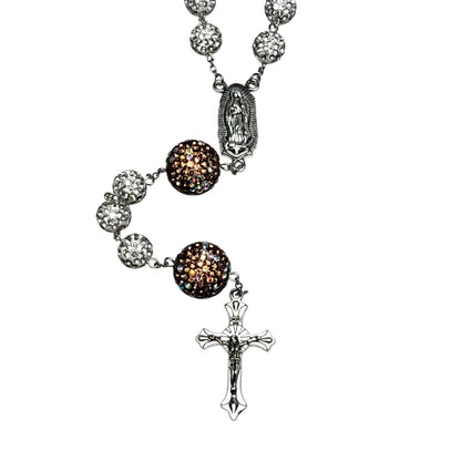Brown Solid Rhinestone Rosary