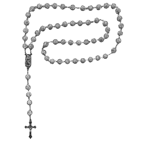 Silver Rhinestone Rosary