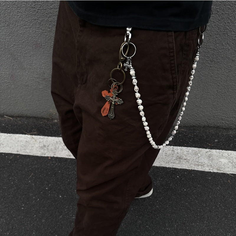 White Skull Wallet Chain