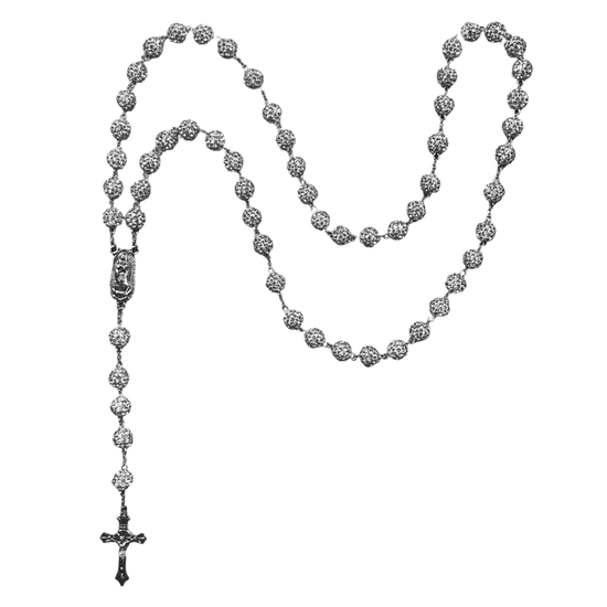 Silver Rhinestone Rosary