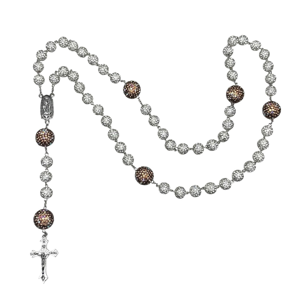 Brown Solid Rhinestone Rosary