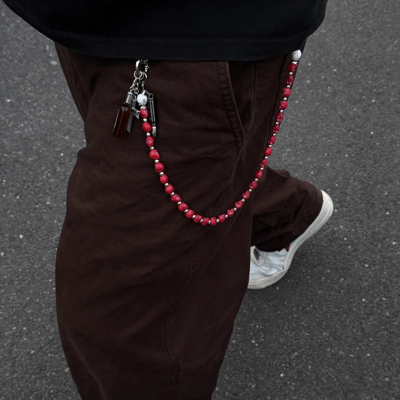 Red Skull Wallet Chain