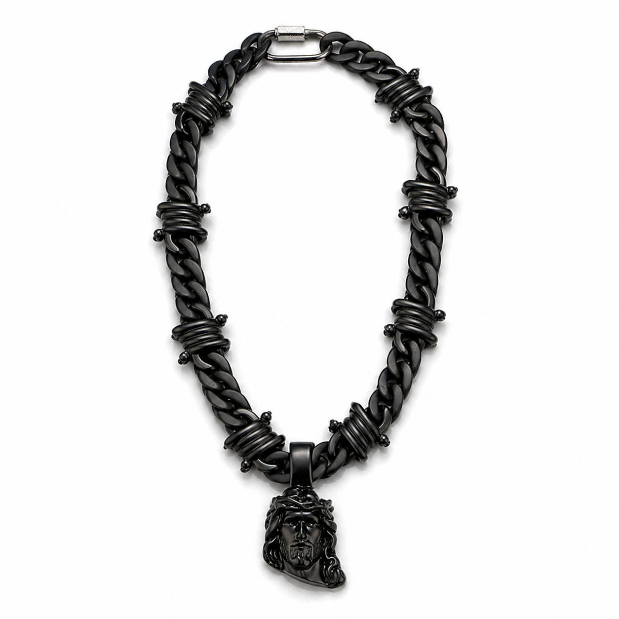 Black Jesus Necklace