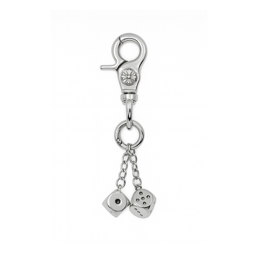 Silver Dice Keychain