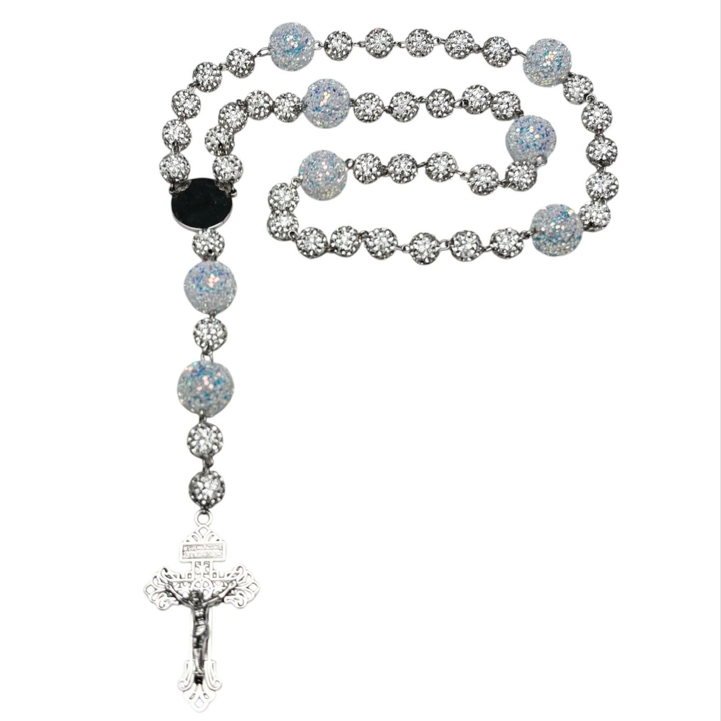 White Rhinestone Rosary