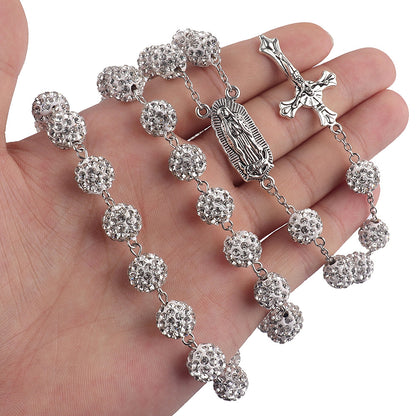 Silver Rhinestone Rosary