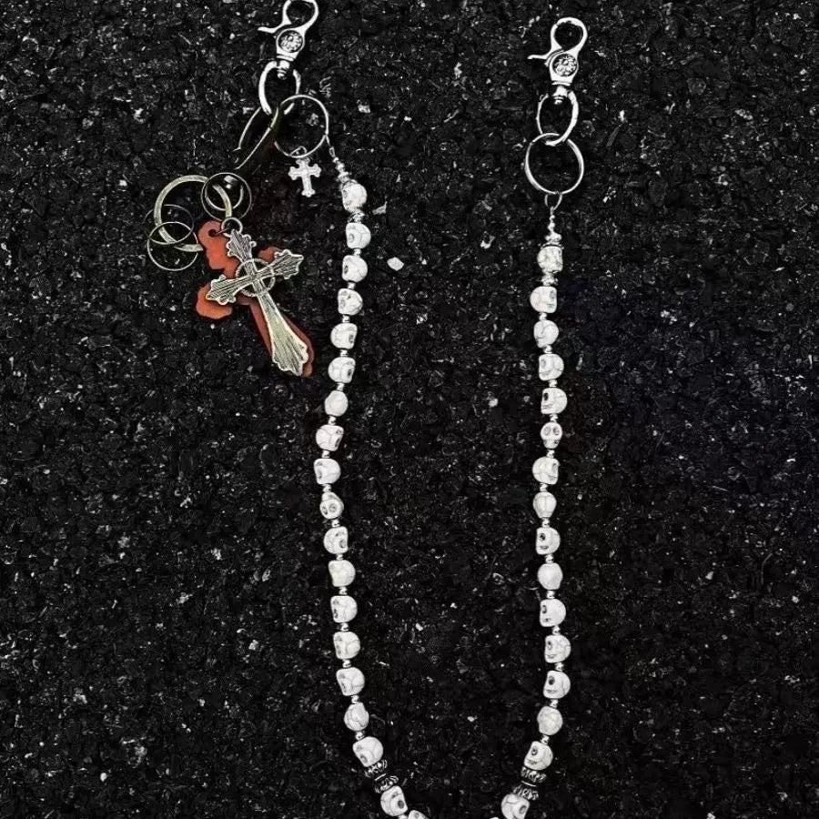 White Skull Wallet Chain