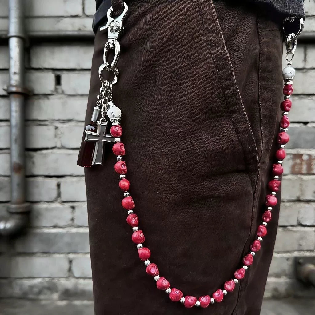 Red Skull Wallet Chain